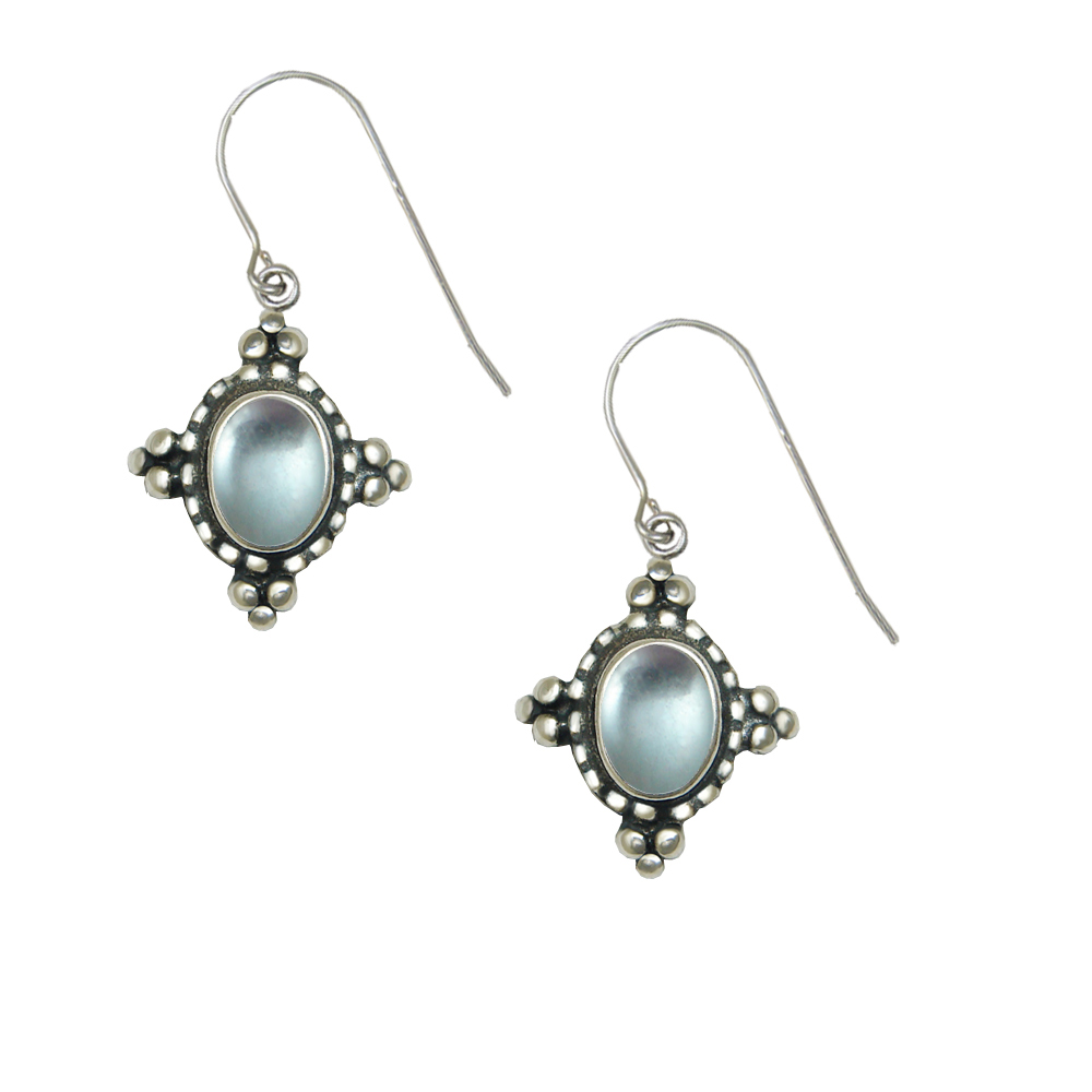 Sterling Silver Little Blue Topaz Gemstone Drop Dangle Earrings